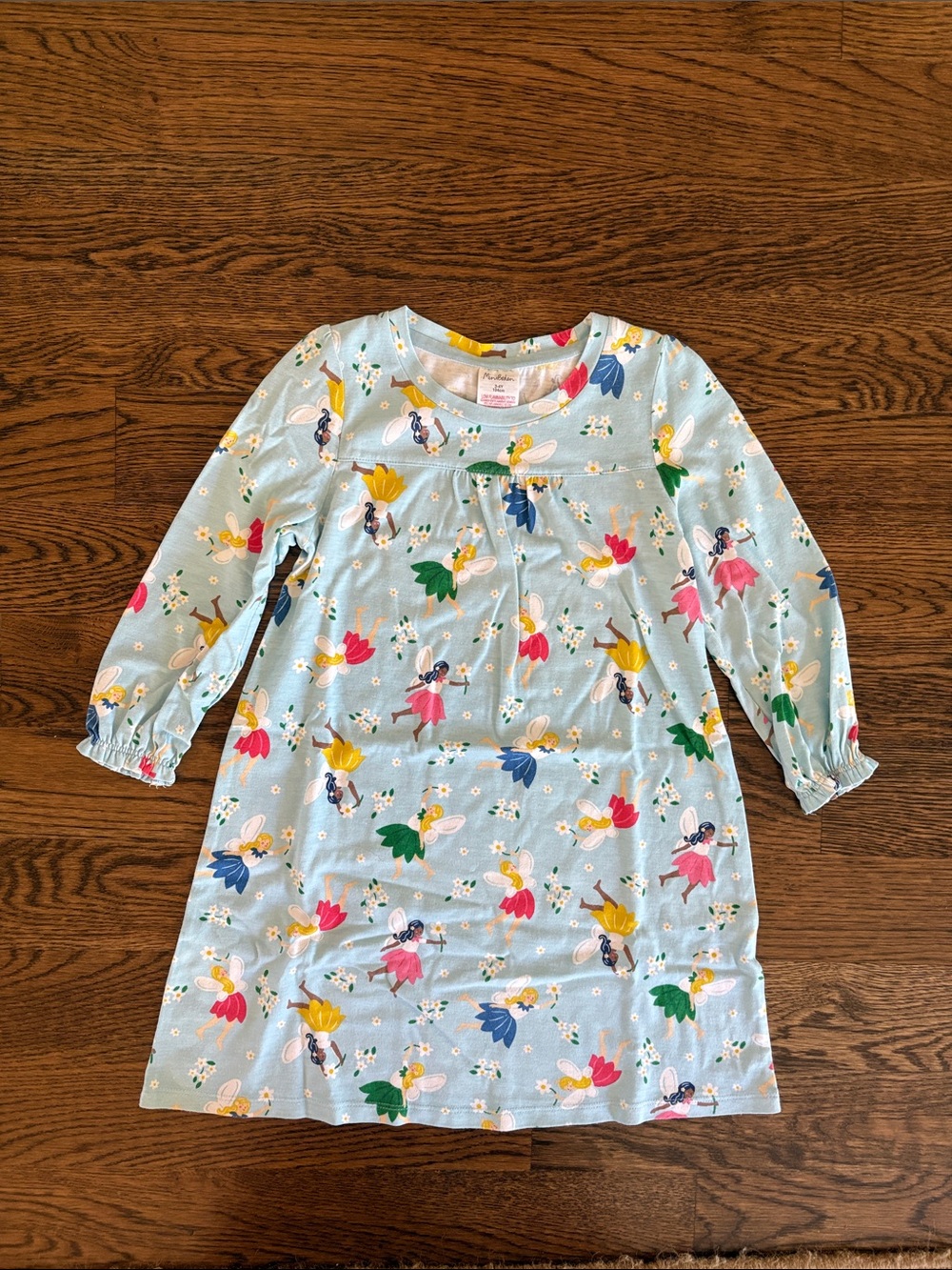 Mini Boden Light Blue Fairy Floral Long-Sleeve Nightgown